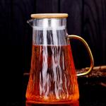Bark Texture Glass Serving Pitcher , Borosilicate Hot Water Carafe Set