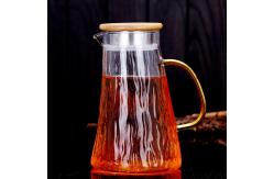 China Bark Texture Glass Serving Pitcher , Borosilicate Hot Water Carafe Set supplier
