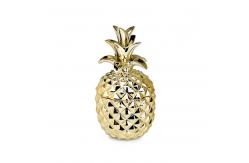 China Customized Ceramic Candle Jar Containers Gold Pineapple Shape With Lid supplier