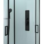 Stylish Sector Shower Room And Black Frame With Tray And Roof