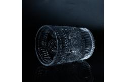 China Frosted Crystal Drinking Glasses Embossed Sunflower For Coffee Water supplier