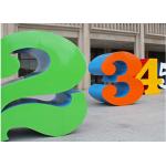 Painted Stainless Steel Number Sculpture For Public , Metal Garden Sculptures for sale