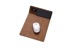 China Luxury Business Pu Wireless Charger Mouse Pad With Custom Logo Printed supplier