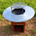 Outdoor Camping Corten Steel BBQ Grill Wood Fuel for sale