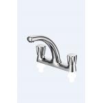 Vintage Chrome  Monobloc Basin Taps Three Hole Double Handles Bath Mixer Tap Antique Brass Bathroom Vessel Sink Faucet for sale