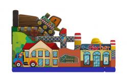 China Building Themed Inflatable Fun City Simulate Construction Place Waterproof PVC Material supplier