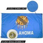 State of Oklahoma Flag 3x5 ft Outdoor Heavy duty Dupont Nylon US Flags Strong Canvas Heading and  Brass Grommets for sale