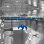 Orange 20 Tons Grab Double Girder Overhead Crane For Grab Material In Workshop for sale