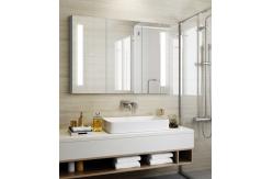 China Wall Mounting Round LED Mirror Cabinet Customizable Adjustable Lighting supplier