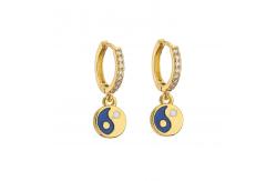 China Enamel Rhinestone Hoop Earrings supplier