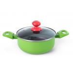 Green Painting Induction Base 1.5qt 2.5mm Lid Saucepan for sale