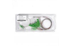 China Fiber Optic 1X8 Mini PLC splitter SC APC Connector 0.9mm, 1M supplier