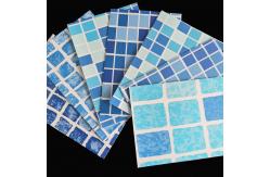 China 3D Texture Design 18x33 Pool Liner 25m Mosaic Light Blue Pool Liner supplier
