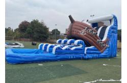 China Water Park Inflatable Water Slide With Double Lane Pool supplier