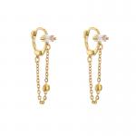 18k Gold Plated Diamond Pendant Earrings Heart Bee Mermaid Zircon Charm