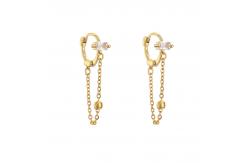 China 18k Gold Plated Diamond Pendant Earrings Heart Bee Mermaid Zircon Charm supplier