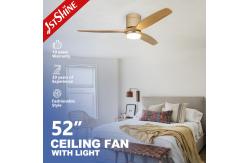 China Energy Saving 52in Flush Mount LED Ceiling Fan With Solid Wood Blades supplier