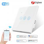 50-60Hz ZigBee Smart Switch EU 3 Gang Touch Switch Alexa for sale