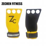 Weight Lifting Palm Calleras OEM Cross Fit Hand Grips 3 Hole Yellow Microfiber