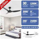 52 Inches White ABS Blade Remote Smart APP Control Ceiling Fan Without Light