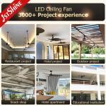 Black Modern Ceiling Fan With LED Light 5 ABS Blade Cooling Air