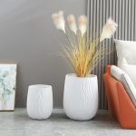 Long Lasting Frost Resistant Fiber Clay Planters Easy Cleaning