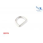 Zinc Alloy Handbag Rings Hardware , Nickle Color Metal D Rings For Bags for sale