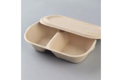 China Eco Friendly Wheat Straw 2 Compartment Disposable Food Containers Lunch Box With Lid supplier