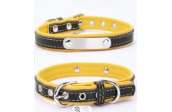 China Adjustable PU Leather Dog Collars Custom Pet Collar Leash supplier