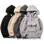 Blank Kangaroo Bag Mens Oversized Pullover Hoodie With Half Zipper Placket for sale