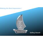 crystal sailboat award/crystal sailboat award/crystal sailing trophy/acrylic sailing award for sale