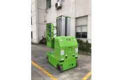 China Green 9m  Double Mast Self Propelled Vertical Lift With Hydraulic Turning Wheel supplier