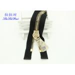 Bright 22 Inch Dual Separating Parka Zipper , Light Gold Teeth Reversible Separating Zipper