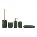 Sand Stone Bath Accessories Sets Round Shape With Mable Print Polyresin Soap Dispenser Towel Trat Tumbler for sale