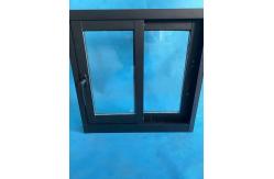 China Black Frame Aluminum Sliding Glass Window Double Glass Customized supplier