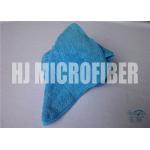 Single composite Blue Microfiber Rags / Ultra Thick Plush Fleece Microfiber Dish Cloths 25X25cm for sale