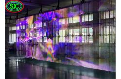 China Programmable HD HQ 1R1G1B 4.81mm Transparent LED Screen Digital Signage Stand supplier