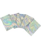 Customized Logo Zip Lock  Bags Flat Holographic Film Mini Mylar Three Side Seal