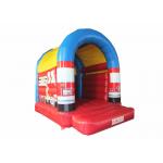 Small Size Firefighting Car Kids Inflatable Bounce House With Arc Roof 3x4m for sale