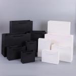 Custom Logo Luxury Black Gift Bags Recyclable Glossy Coated for sale