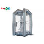 1.5m/5ft Silver Cube Inflatable Money Cash Booth Machine For Company Opening for sale