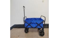 China Multipurpose Blue Folding Wagon Fold Up Beach Wagon Customize Logo supplier