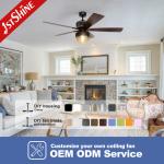 MDF Blades 52 Inches Remote Control Ceiling Fan With Farmhouse Style