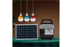 China Portable IP65 Lawn Solar Home Lighting System Pure White LED Bulbs supplier