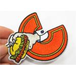Food Hamburger Custom Embroidered Patches For Clothes / Bag Recycled for sale