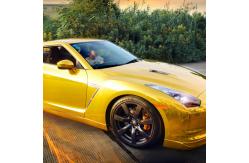 China High Gloss Gold Chrome Car Vinyl Wrap Air Release Slideable 140gsm supplier