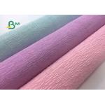 Colorful Hand - Make Crepe Uncoated Woodfree Paper , Red / Purple / Blue For DIY Flowers for sale