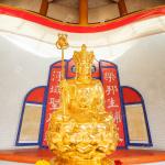 Gold Leaf Bronze Sitting Ksitigarbha Bodhisattva Statue for sale