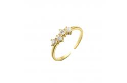China Plated 24K Gold Plated Rings Engagement Wedding Finger Ring supplier