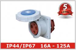 China 63A 125A Industrial Power Socket / Pin And Sleeve Receptacle Custom supplier